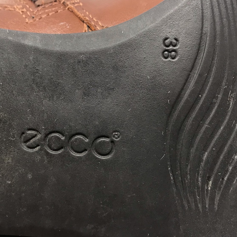 Ecco Hobart Genuine Leather Zip Up Buckle Brown Tall Riding Boots Women … - Picture 13 of 15